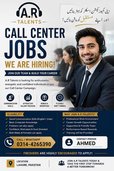 we are hirring hard working staff for our call center