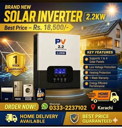 Solar Inverter Without Battery & wapda. (start  minimum 1 solar panel)