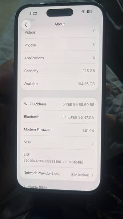 iphone 14 pro jv 128 gb 93 battery health condition 10 by 10