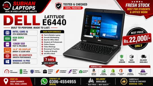 Dell Latitude E6440 | Core i5 4th Gen | 8GB RAM | 128GB SSD | Windows