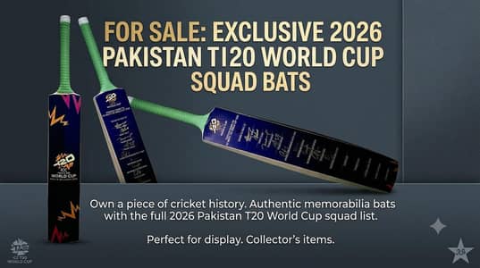 2026 T20 WC Squad signed bat.