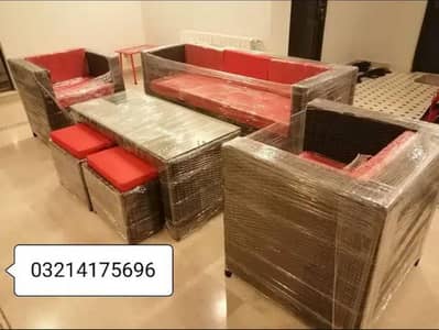 OUTDOOR GARDEN RATTAN UPVC FURNITURE SOFA SET CHAIRS TABLE UMBRELLA