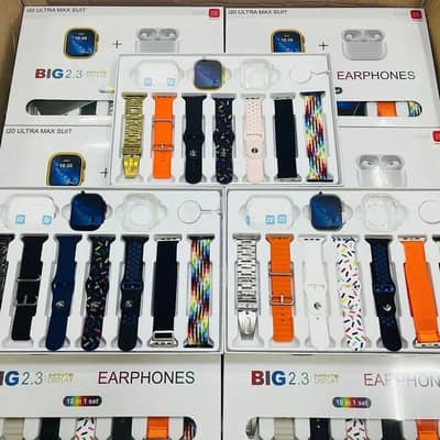 i20 Ultra Max Suit Smartwatch & Earbuds Combo | 10-in-1 Set |