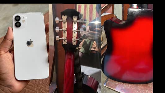 Apple iPhone 12 and  guitar