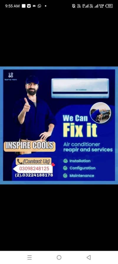 Ac Services Available in All lahore 24/7 available only call