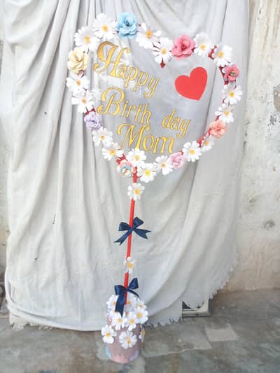 Handmade Happy birthday Mom Heart decorations