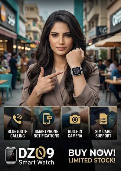 DZ09 Smart Watch with SIM & Camera