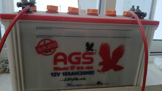 : AGS Washi WS-165 UPS Battery 12V 105Ah – Excellent Condition