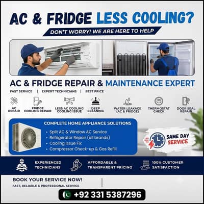 AC Installation  / AC & fridge Repair Services / AC Gas Filling