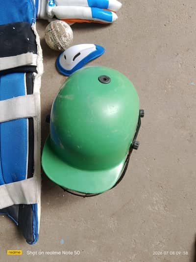 cricket batting pads pair gloves pair helmet   hard Ball new bat