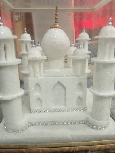 mosque decor piece inside glass covered