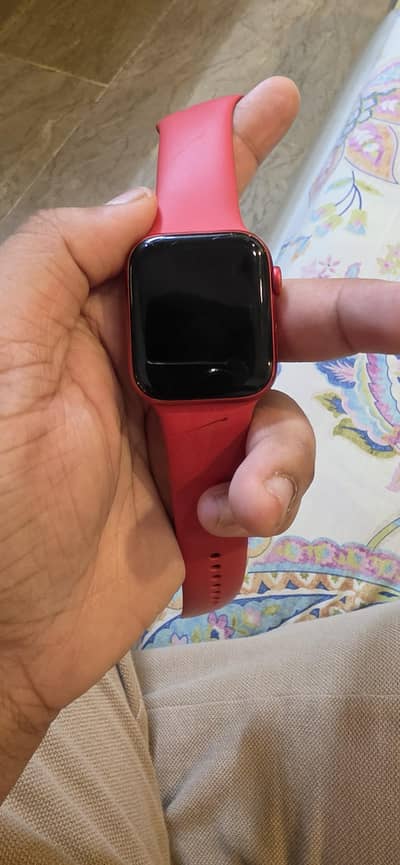 apple watch in red colour