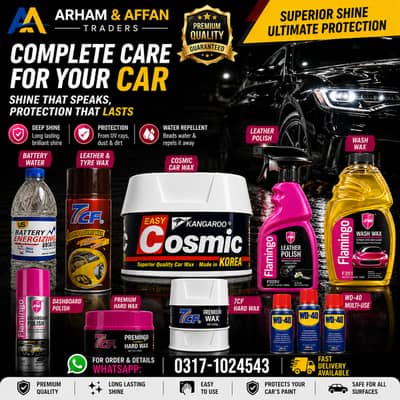 Premium Car Care Products Available at Arham & Affan Traders