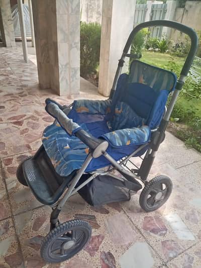 Used Naby Stroller Pram Foldable with Storage basket .