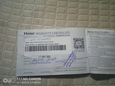 haier 1 ton for sell model 12cf sada