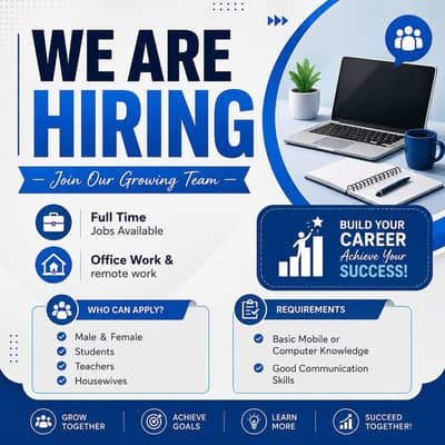 we are hiring male and female staff