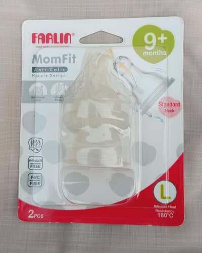 Farlin MomFit Anti-Colic Silicone Baby Bottle Nipples (2pcs) | Standar