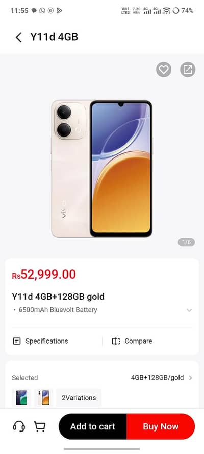 vivo y11d 4+4 128gb