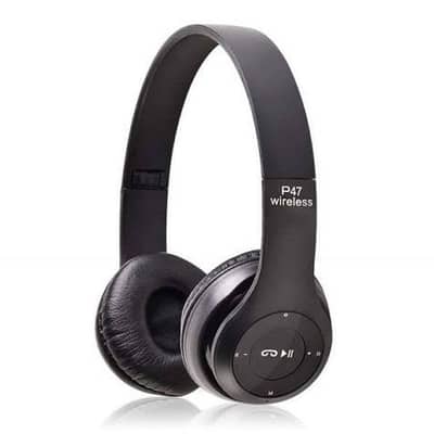 black wireless headphones with premium  sound & lightweight design