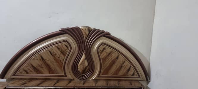 deco wooden bed with dressing table