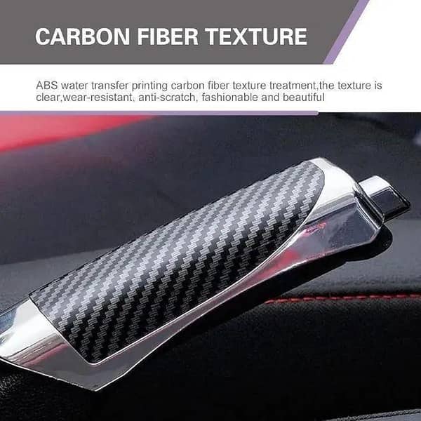 CAR HAND BRAKE LEVER COVER CARBON FIBER WATER PROOF EASY TO INSTALL
