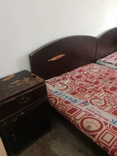 2 Single Wooden beds