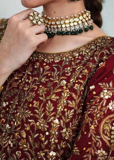 Maroon Bridal Dress For Sale
