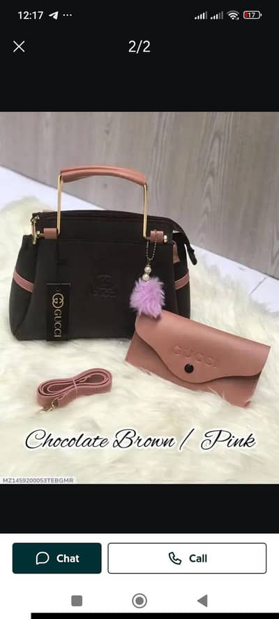 chocolate brown/pink girls hand bag