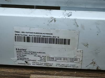 1 Ton Haier AC (Inverter)