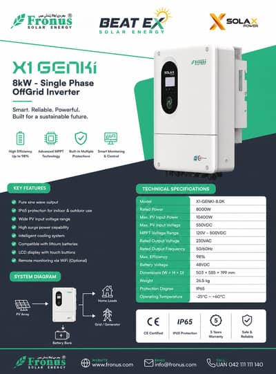 SolaX X1 GENKi 8kW Hybrid Solar Inverter | 8KW Off Grid Inverter |