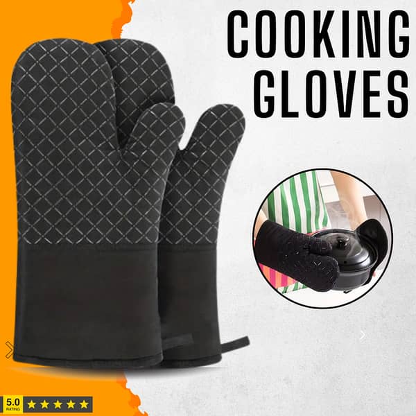 Premium Heat Resistant Pot Holder & Mitten Glove Set – 500°F, Non-Slip, Washable (Set of 2)