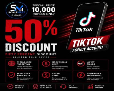 TikTok Agency | 50% Discount | Worldwide Ads