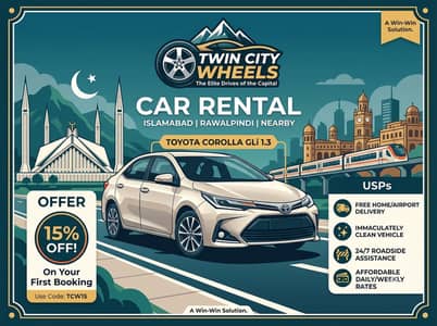 GLI  1.3 avaible for rent for Rawalpind /Islamabad and near cities