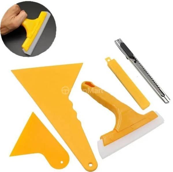 CAR FILM WRAP TOOL KIT SCRAPPER VINYL WIPER SPATULA CUTTER FOR VEHICLE WINDOW TINT ACCESSORIES WRAPPING TOOL KIT SQUEEGEE TOOL SET PACK OF 5