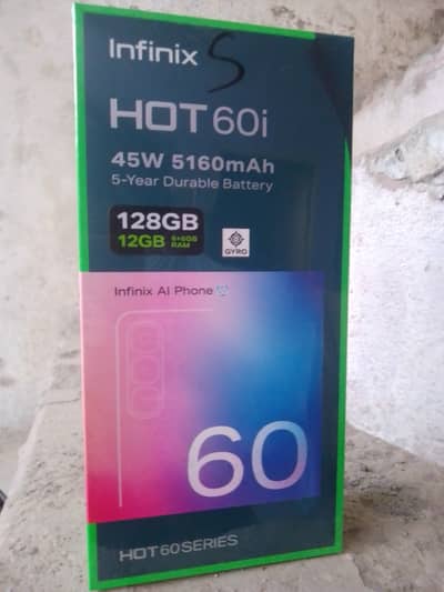 Infinix hot 60i 6/128 box pack new