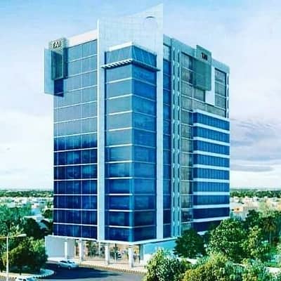 Brand New Park Facing Office Available For Rent 995 Square Feet Roshan Trade Center 24-7 Operating Building At Prime Location Of Shaheed E Millat Road
