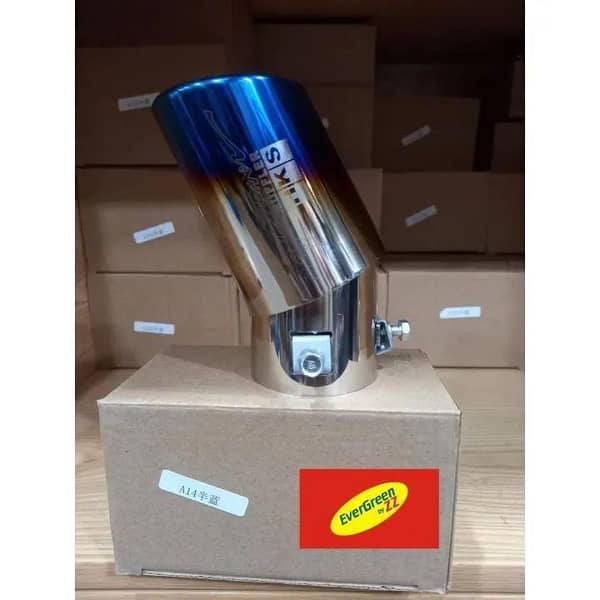 Car Rear Exhaust Pipe Cylincer Stainless Steel Silencer Cover Blue Burnt With HKS Logo China For Corolla , Civic, City and All Other These Sizes Car