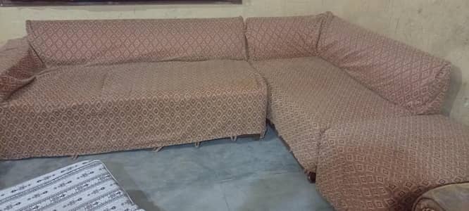 l shapes sofa set with cover