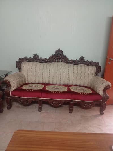 Original chinioti sheesham wooden sofa set 7 seater | excellent condit
