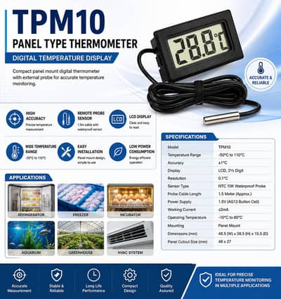 TPM10 Digital Thermometer | in pakistan | LCD Room Temperature Meter