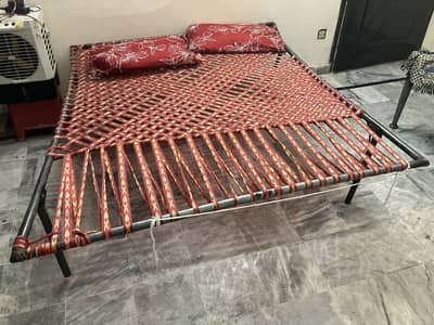  Iron Charpai (Large) + 2 Pillows