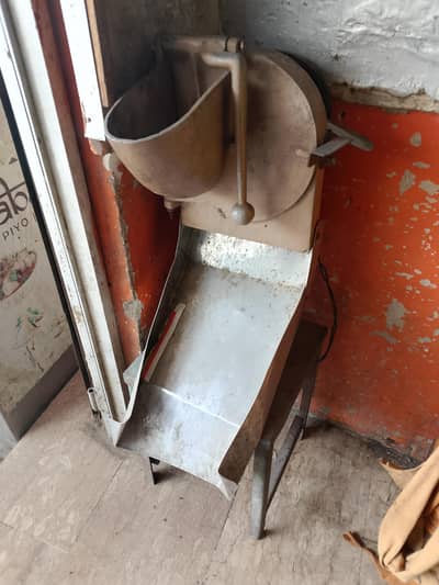 cash counter and vegetables cutter machine