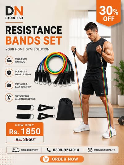 best premium quality rubber bands exercises free delivery all Pakistan