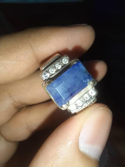 Blue Sapphire Silver Ring (Neelam Ring)