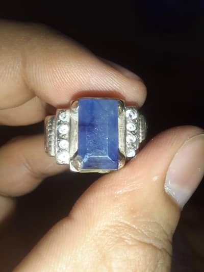 Blue Sapphire Silver Ring (Neelam Ring)
