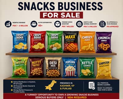 Well established FMCG snacks business for sale