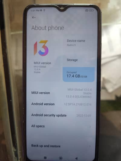 Redmi 9 3/32GB Condition 10/8 with box whatspp