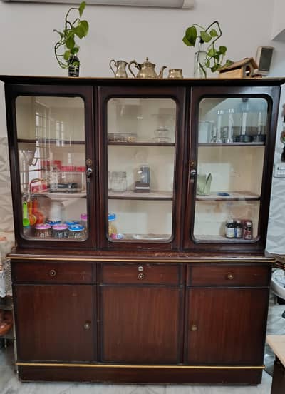 Wood Crockery Showcase for Sale (Good Condition)