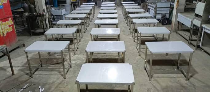 Commercial SS Dining Table, Stainless Steel Dining Table, fastfood