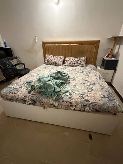 Bed with dressing and side table set